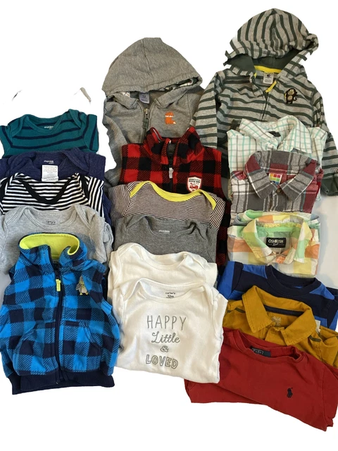 Baby Boy Clothes 12 Month  Lot- 19 Pieces. Carters, Polo. Vanderbilt Univ One Pc
