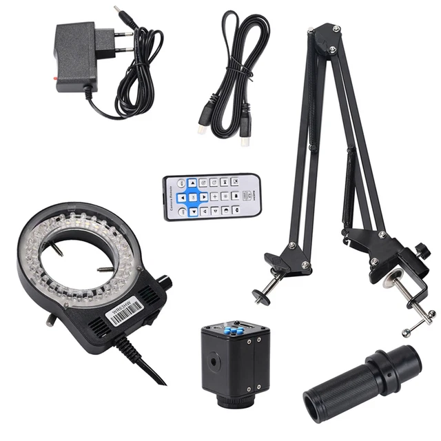 24MP 4K 1080P Industrial Video Microscope Camera 1X-130X Zoom C Mount Lens