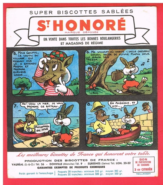 Buvard - Biscottes St Honore - Bandes Dessinees N° 5 - 6 - 7 - 8  -   Goupil