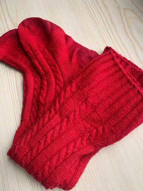 Calze tradizionali calze a dondolo unisex overknee ROSSE LAVORATE A MANO taglia 38-42