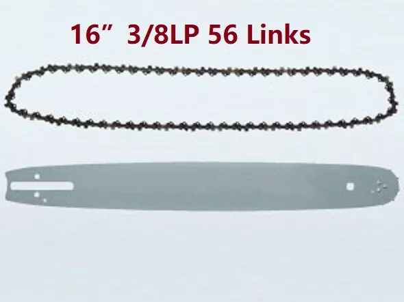 CHAINSAW GUIDE BAR Chain 16" inch 3/8LP 56DL fits Ryobi Makita Homelite Dolmar