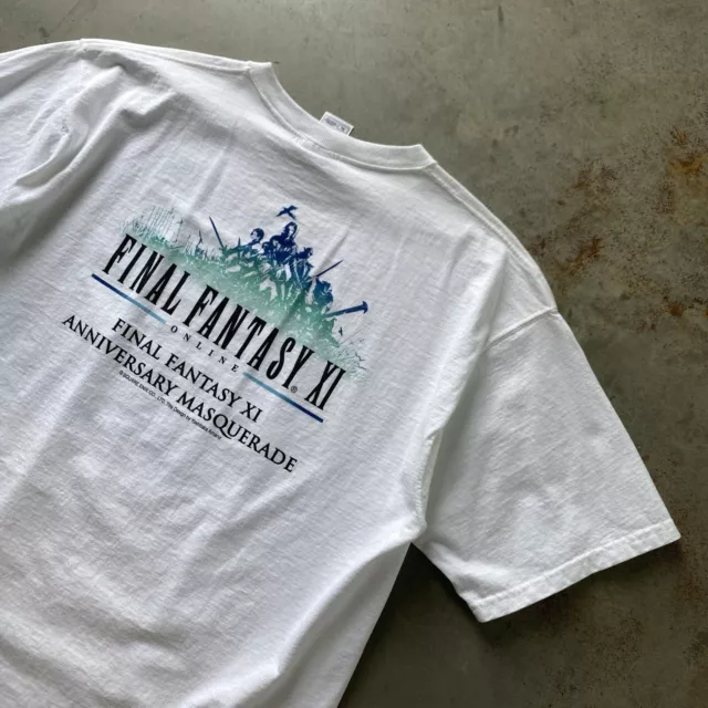 Vintage 2002 Final Fantasy XI Squaresoft PlayOnline Promo Gaming T-Shirt Size XL