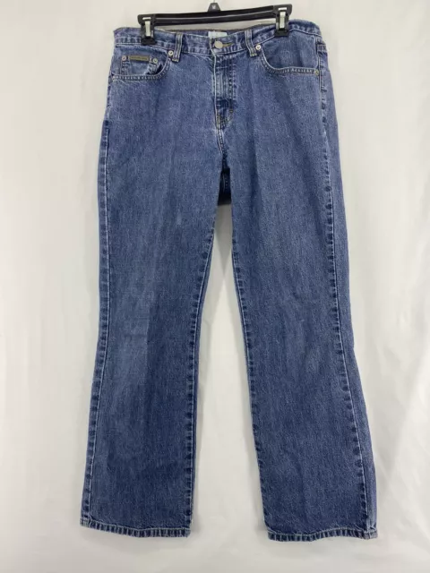 Calvin Klein Jeans size 10 Women's Straight Leg Blue Denim Jeans Pants Cotton