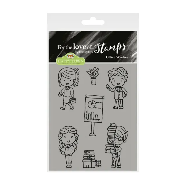 Hunkydory For the Love of Stamps Happy Town Office Worker  A7, 7pc Set