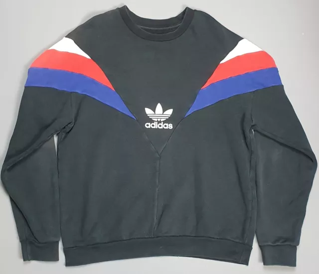 Vintage Adidas Rocky IV Style Jumper Pullover Retro Sweatshirt Size Large Black