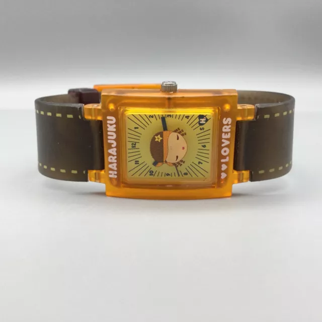 Harajuku Lovers Gwen Stefani Watch Women Orange Brown Band NOS New Battery 3