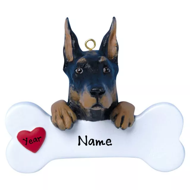 Doberman Pinscher Personalized Christmas Dog Ornament