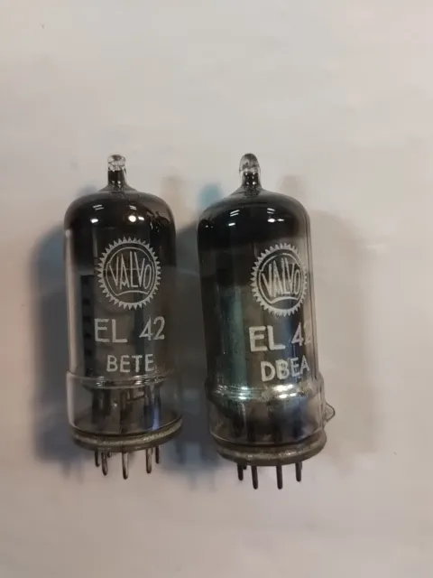 2X  Valvo EL42 / BF62 Rimlock Output Pentode Tube, NOS