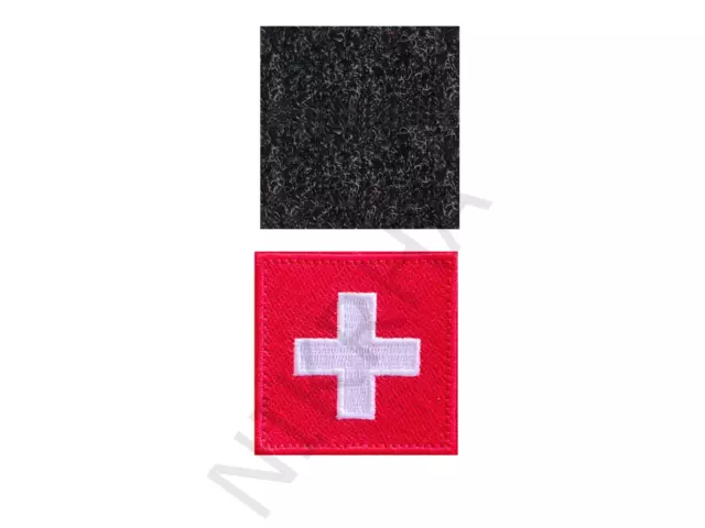 Schweiz Aufnäher Patch Klettverschluss Abzeichen Flagge Fahne Medic Medizin