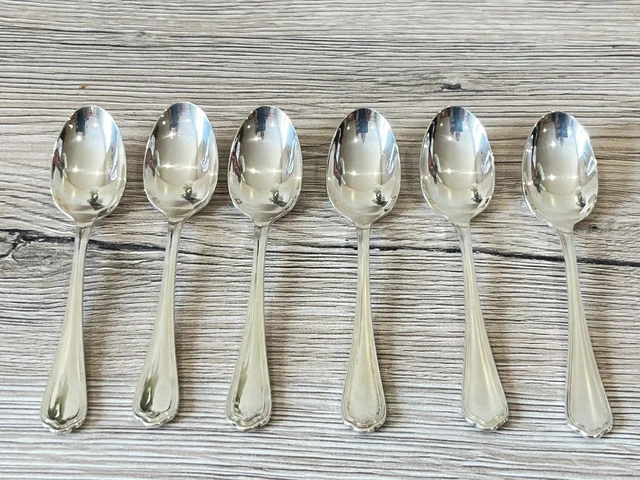 6 Cuillères à Moka Christofle CHINON – Métal Argenté, Longueur 10 Cm, RARES