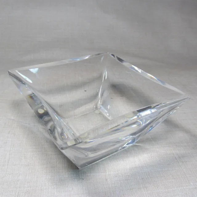 Kosta Boda Signed By Sigurd Persson Square Bowl 37846 Crystal Clear Great
