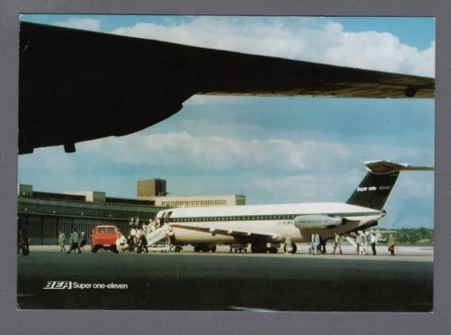 Bea British European Airways Bac1-11 Berlin Airport Airline Issue Postcard