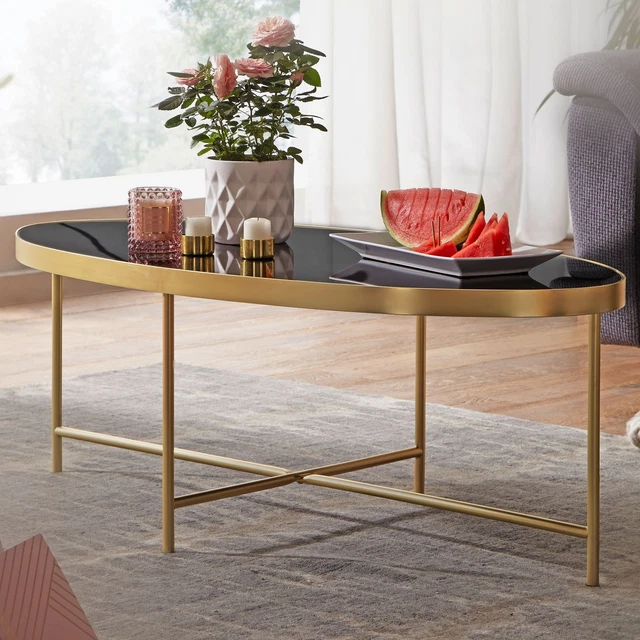 Table basse MARVELOUS 90 cm en céramique taupe et verre trempé