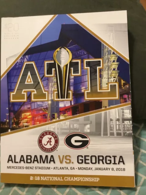 2018 College National Championship Program Georgia Bulldogs Vs. Alabama Crimson