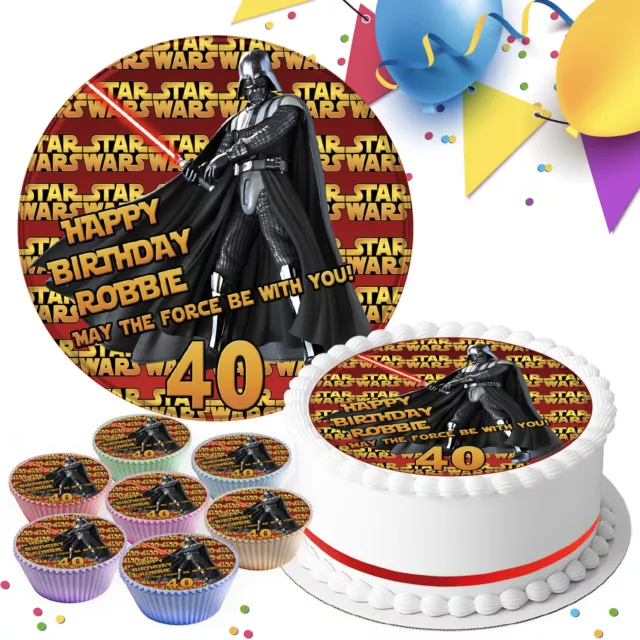 Star Wars Personalised Birthday Edible Cake Topper & Cupcake Toppers B-060