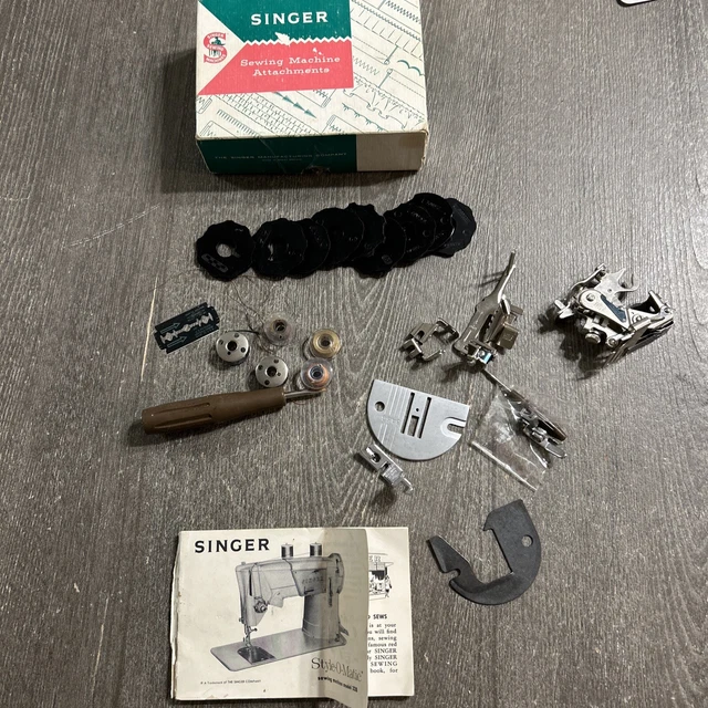 VINTAGE SINGER SEWING Machine 328K Attachments & Manual 31.99 PicClick