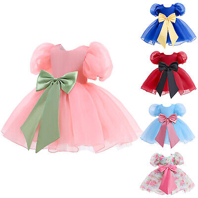 Toddler Flower Girl Dress Big Bow Princess Party Birthday Tulle Fluffy Dresses