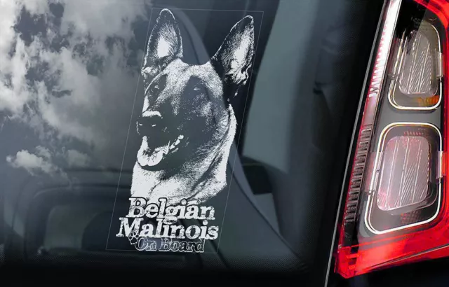 BELGIAN MALINOIS Sticker, Dog Window Decal Car Stickers Gift Bumper Sign - V16