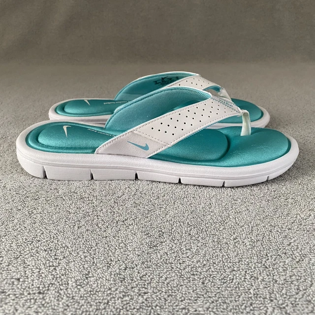 NIKE SANDALS WOMENS 8 Comfort Footbed Slip On Slide Flats Blue