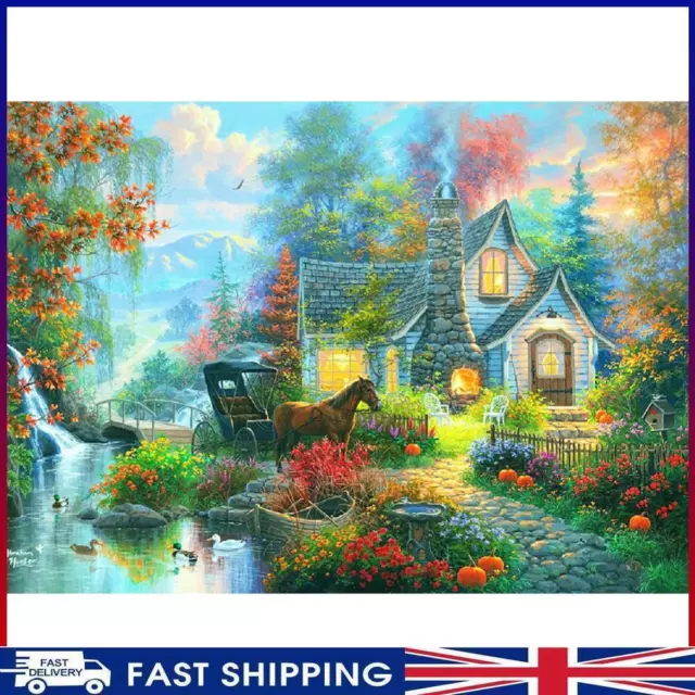 # 5D DIY Diamond Painting Cottage Horse Full Drill Embroidery Landscape Needlewo