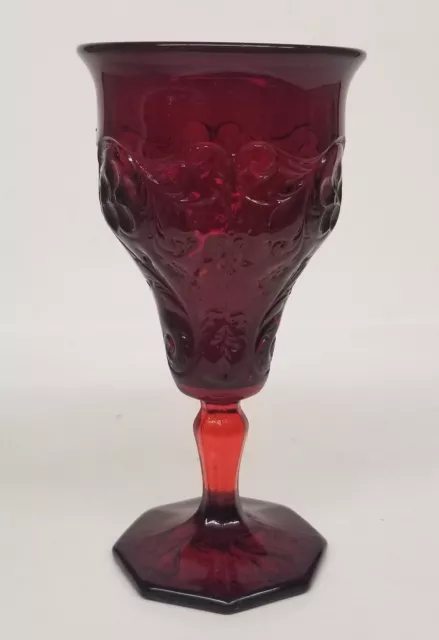 Rare 1930 MCKEE Glass ROCK CRYSTAL Ruby Red 4 7/8" Wine Glass - 2 Available 3