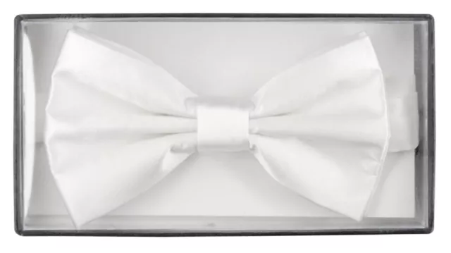 100% SILK BOWTIE Solid WHITE Color Mens Bow Tie for Tuxedo or Suit $16. ...