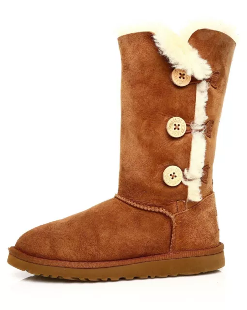 Kids UGG Bailey Button Triplet II Chestnut 1962YK-CHE