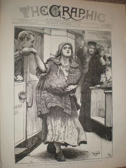 The Ashantee War Goodbye A Sketch at a railway station 1873 old print