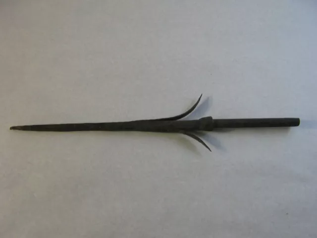 RARE ANTIQUE 19" WHALE GUN HARPOON Two-flue Tiphead Bomb Lance Hand Forged RARE ANTIQUE 19" WHALE GUN HARPOON Two-flue Tiphead Bomb Lance Hand Forged