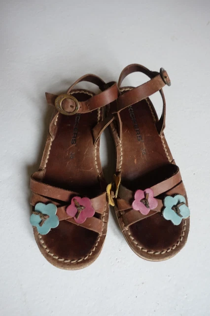 sandales plates Kickers marron à fleurs 37