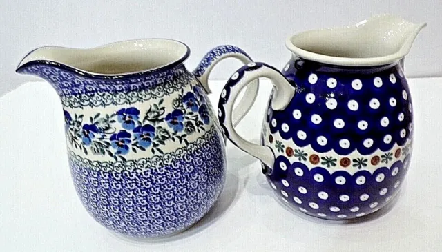 Krug, Milchkanne, Blumenvase- 1,5L H:16,5cm Bunzlauer Keramik Polish Pottery