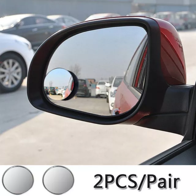 2PCS Car Rearview Mirror Blind Spot Side Rear View Convex Wide Angle