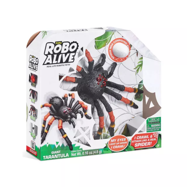 Zuru Robo Alive 38.5cm Giant Tarantula/Spider Kids/Children Toy 3y+ Black