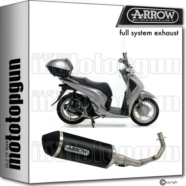 Arrow Full System Exhaust Ok Urban Black Aluminium Honda Sh 125 I 2019 19