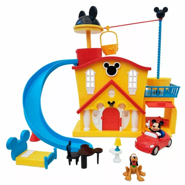 Disney Authentic Mickey Mouse Club House Deluxe Gift Play Set w/ Pluto Dog NIB