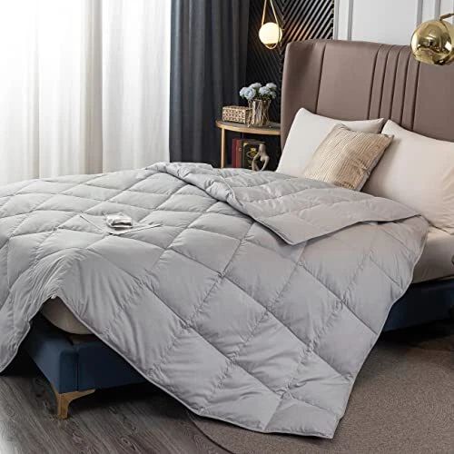 Lightweight 90% White Down Twin/Twin XL Light Gray