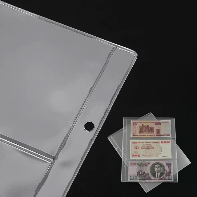 Lot De 3 Porte Billets De Banque En PU - Rangement Documents A5 Avec Fermeture Éclair Et Fenêtre (Noir)