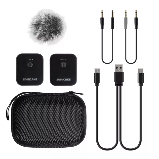 SONICAKE Wireless Lavalier Microphone System for iPhone & Android Phone/DSLR Cam 2