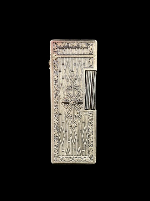 Molson Beer & Ale Advertising Vintage Silver Plated Ornate Tobacco Lighter Japan