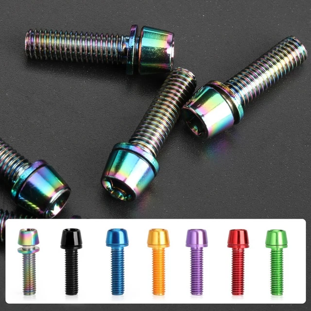 6 Boulons Titane M5x18mm Avec Rondelle – Pour Vélo – Ultra Légers