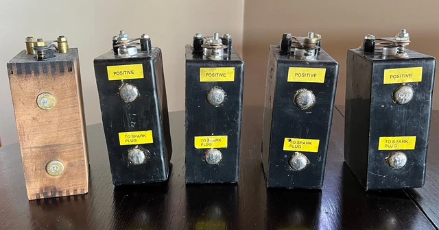 Lot Ford Model T Ignition Coil Boxes Wood & Plastic - One Marked Ford 5 In Lot Lot Ford Model T Ignition Coil Boxes Wood & Plastic - One Marked Ford 5 In Lot
