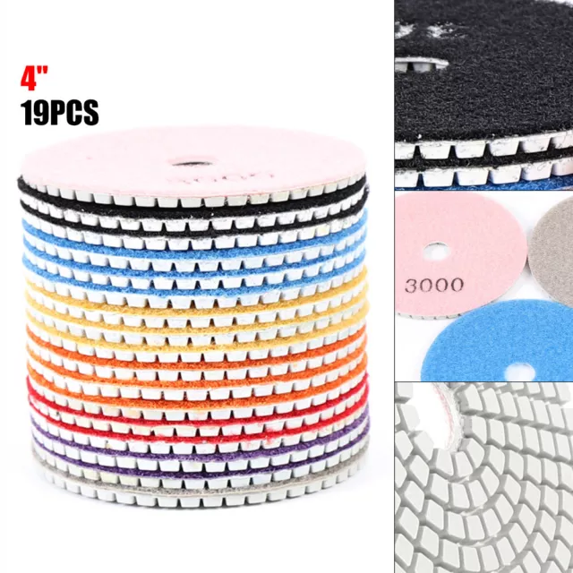 4 almohadillas de pulido de diamantes 19 piezas kit de almohadillas de lijado disco de molienda concreto granito