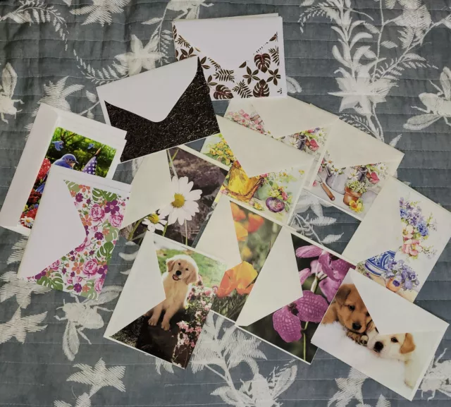 Greeting Cards Lot Of 17 Small   No Repeats Crafting Scrapbook Recycling Gifting