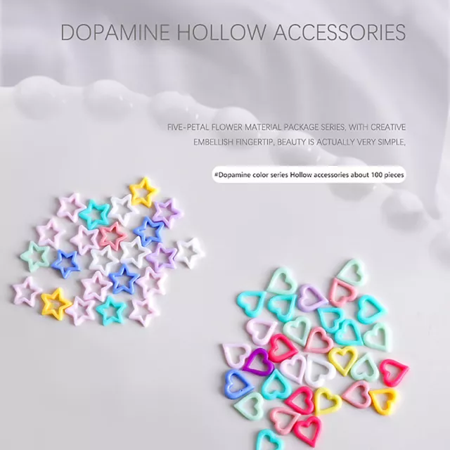 100pcsbag decorazioni colorate di nail art mistelate stella e cuore