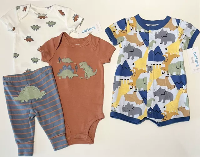 New Baby Boy Clothes 3 Months Pants Set 3 Months Romper Creeper Carters Lot Of 2