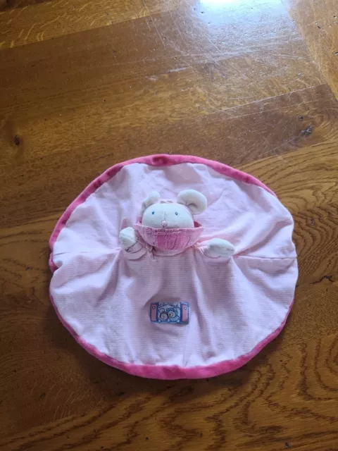Doudou Marionnette Rond Souris Lila Rose Blanche  Patachon Moulin Roty COMME 9