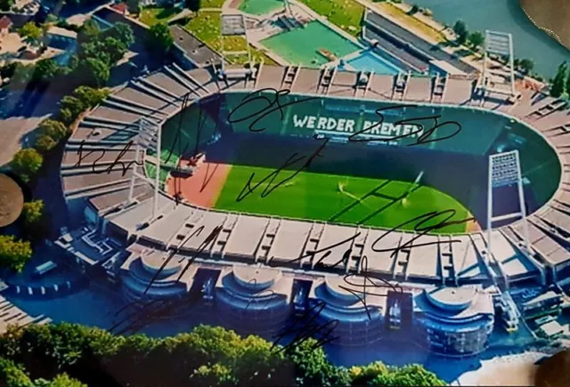 Grosses Werder Bremen Foto / Bild , Signiert Von Der Aktuellen Mannschaft