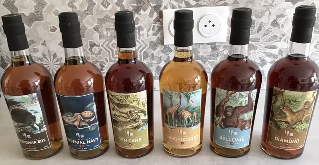 Rhum de luxe  « collectors Series Rum »de 6 bouteilles.3, 10, 13,17, 23, 25 ans.