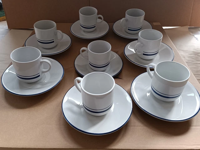 Lot De 6 Tasses à Café Publicitaires TOTAL - Vintage, Céramique, état Impeccable
