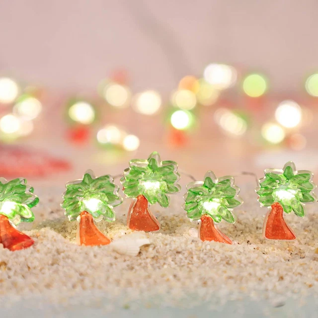 PALM TREE FAIRY Lights Remote 10FT 30Leds USB & Battery Operated 8